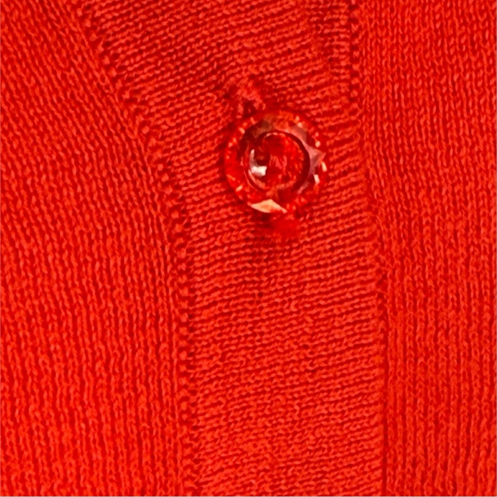 LOFT Vibrant Vermillion Women's Button Up Cardigan Thin Sweater Sz L - Picture 11 of 11